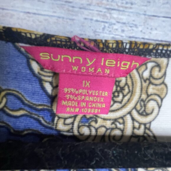 Sunny Leigh Shift Dress‎ Size 1X Equestrian Print Royal Blue BOHO Fairycore - Picture 7 of 9